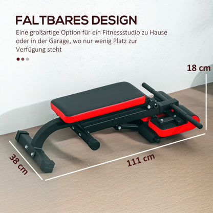 SPORTNOW Weight Bench, Multifunction Training Bench, Foldable Fitness Bench, up to 120 kg load capacity, for Home, Bicep Curls, Barbell, Steel, Black