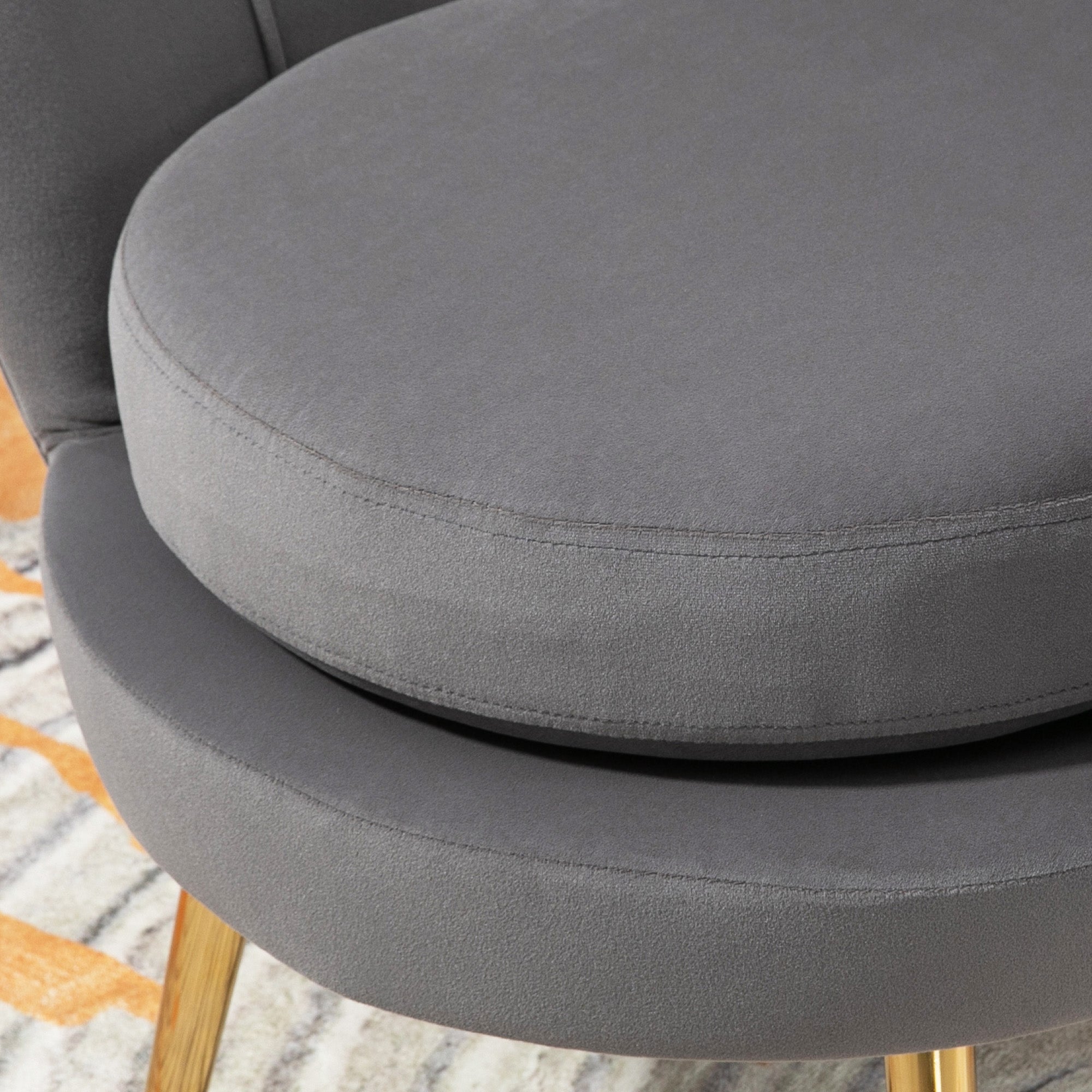 Shell Armchair, Vintage Armchair, Bedroom and Living Room Armchair, Elegant Design, with High Backrest, 76x67x74cm, Gray
