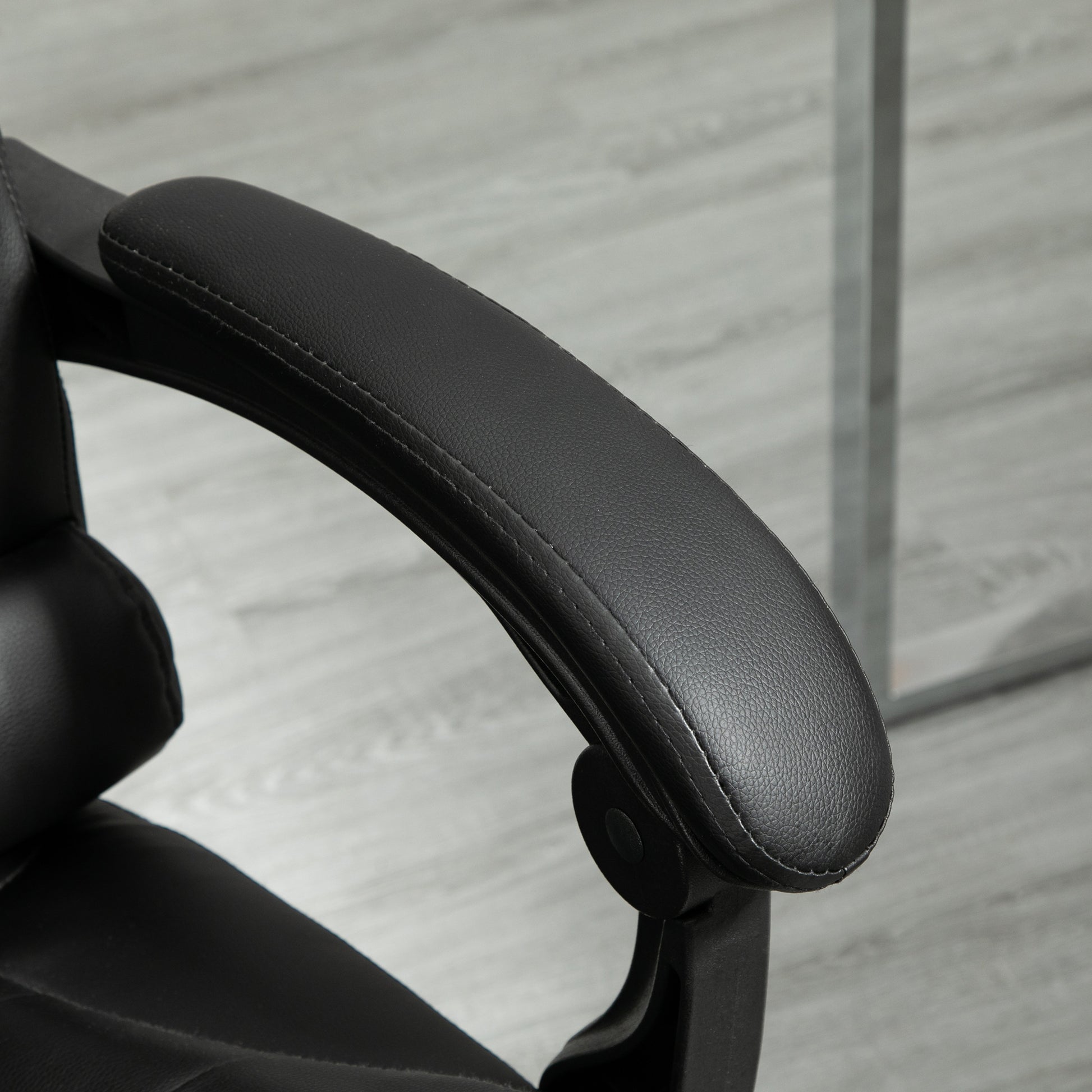Office Chair Executive Chair with Footrest, Desk Chair with Tilt Function, Height Adjustable Computer Chair with Armrest, Swivel Chair for Office, Faux Leather, Black