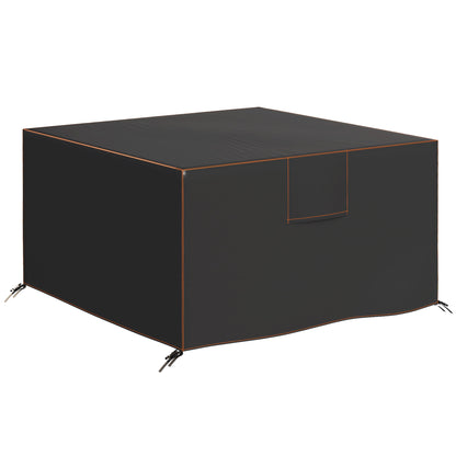 Patio Furniture Cover — Winterproof, Waterproof, Anti-UV, 420D Oxford, Windproof, Square 125 x 125 x 74 cm (Black)