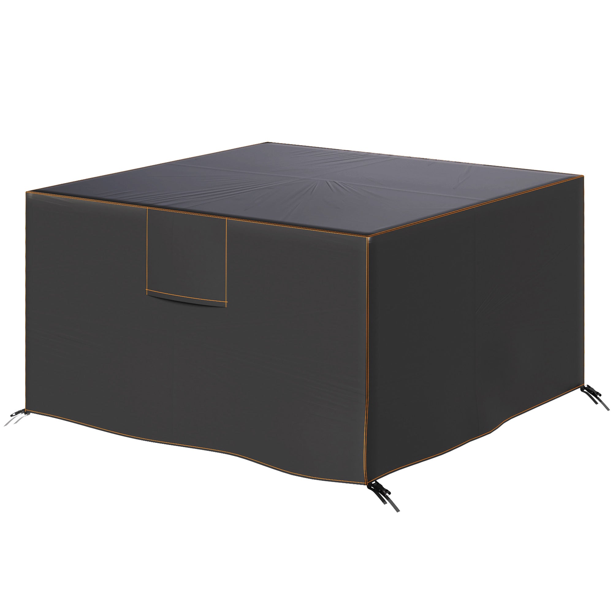 Patio Furniture Cover — Winterproof, Waterproof, Anti-UV, 420D Oxford, Windproof, Square 125 x 125 x 74 cm (Black)