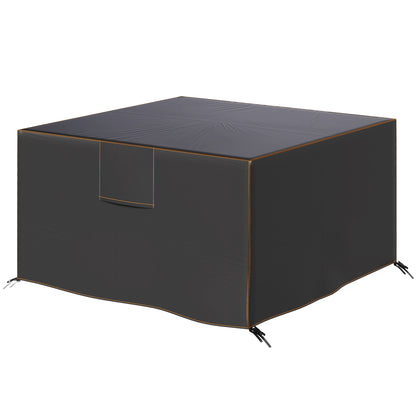 Patio Furniture Cover — Winterproof, Waterproof, Anti-UV, 420D Oxford, Windproof, Square 125 x 125 x 74 cm (Black)