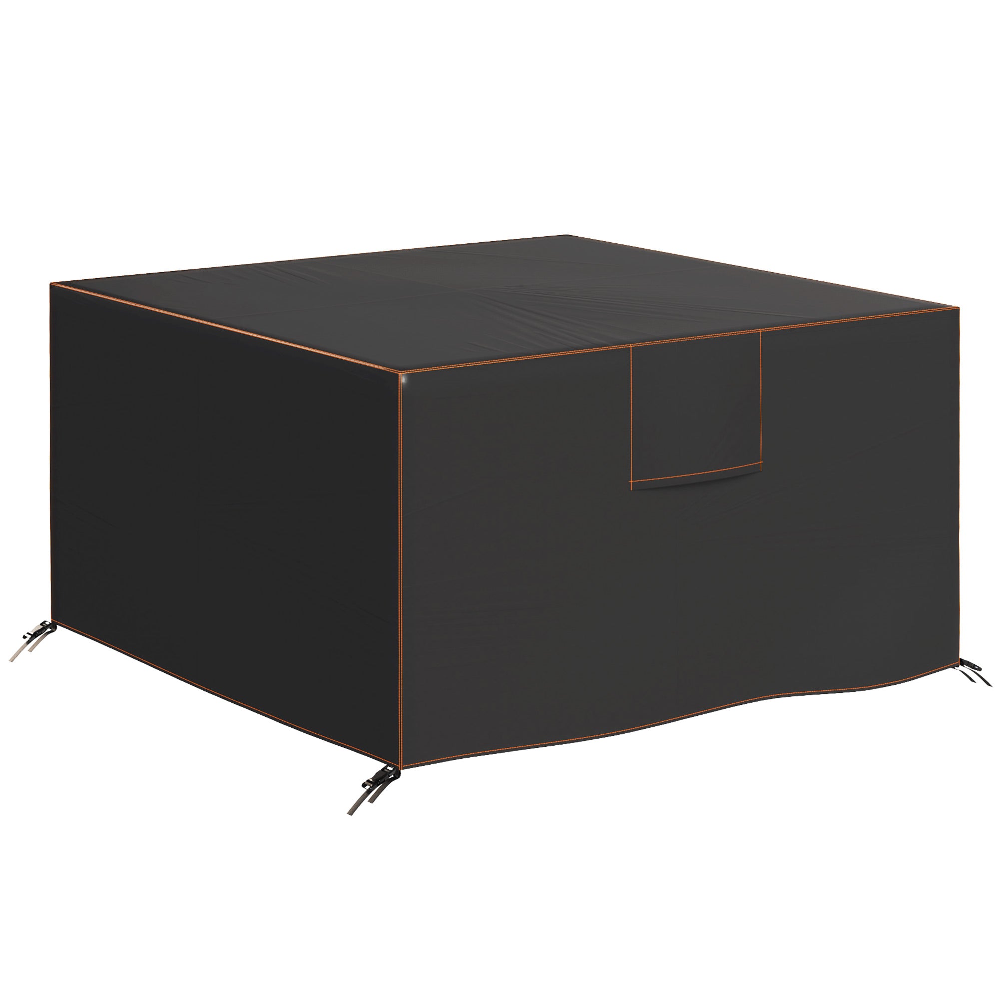 Patio Furniture Cover — Winterproof, Waterproof, Anti-UV, 420D Oxford, Windproof, Square 125 x 125 x 74 cm (Black)