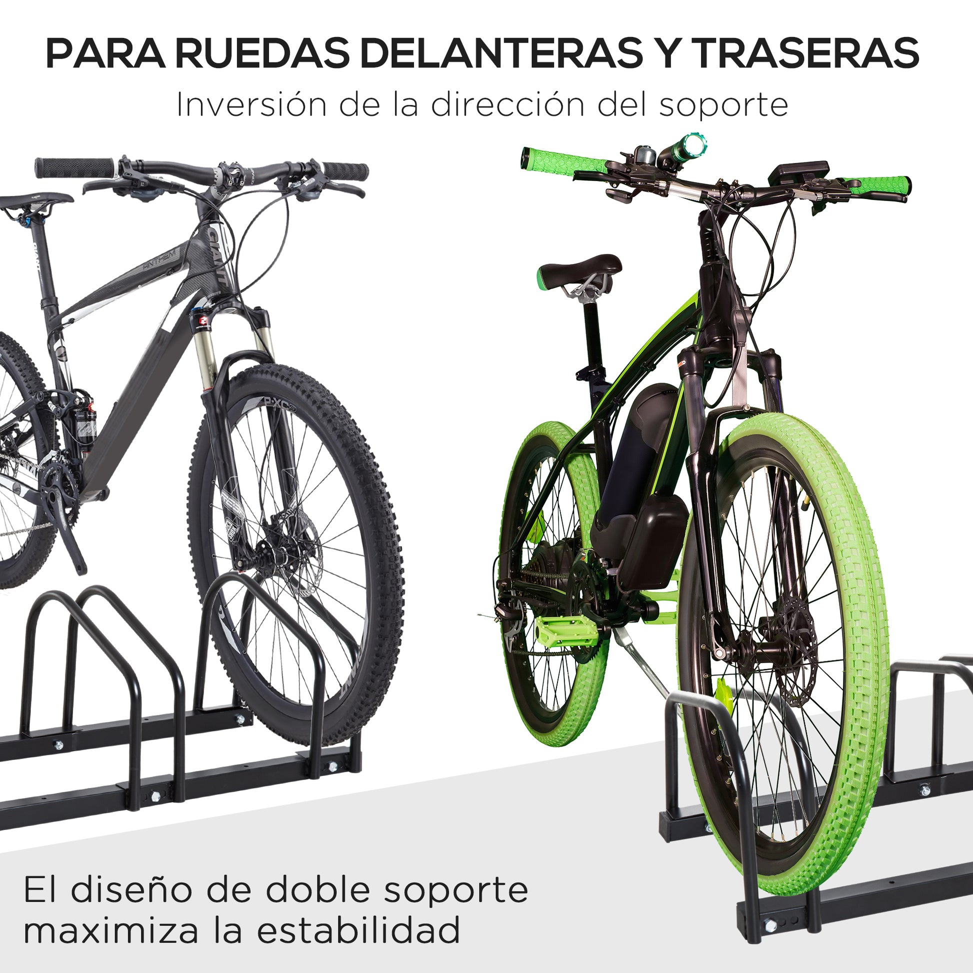 Bike Parking Rack Steel Stand for Parking Bikes on Ground or Wall Indoor and Outdoor Parking 76x33x27 cm Black