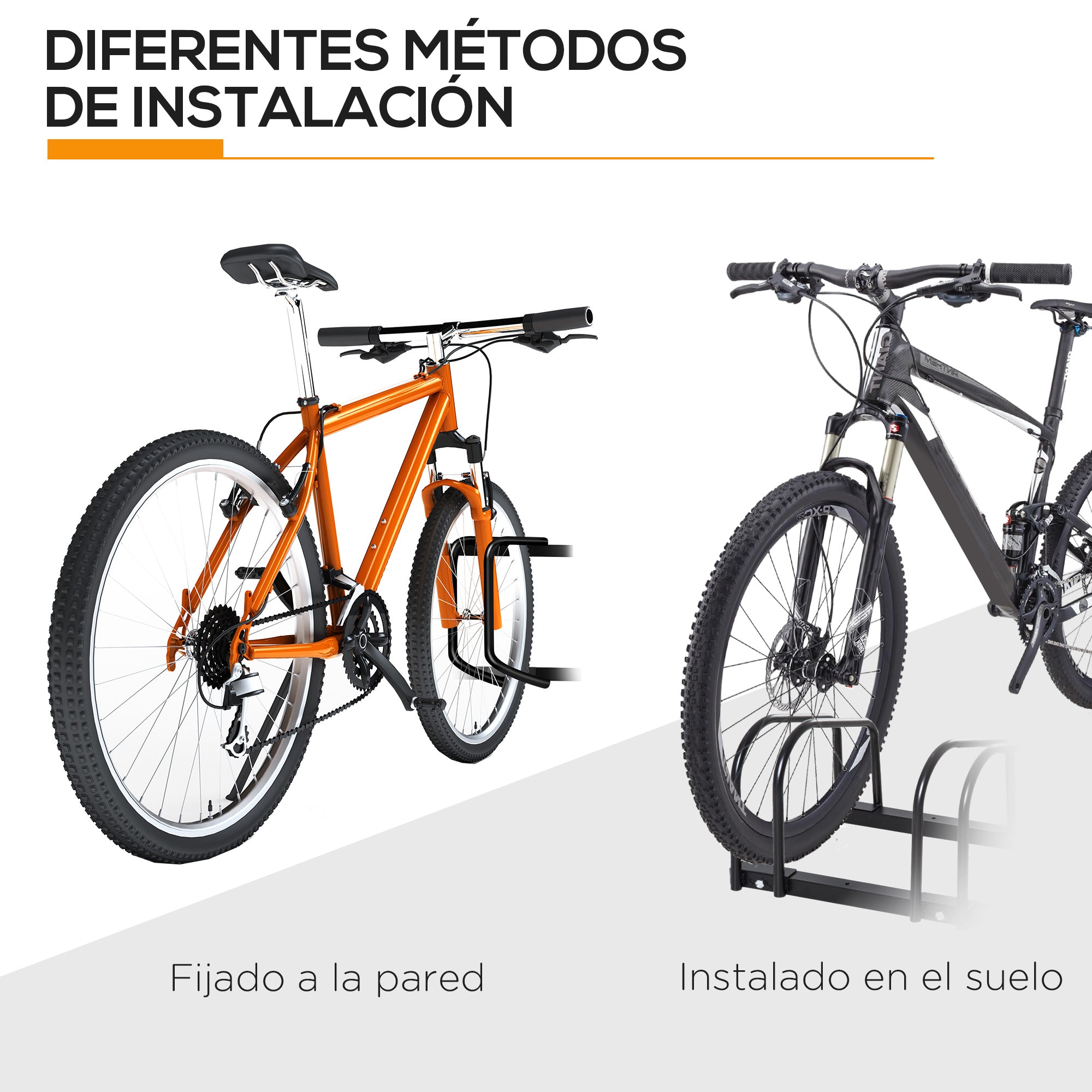 Bike Parking Rack Steel Stand for Parking Bikes on Ground or Wall Indoor and Outdoor Parking 76x33x27 cm Black
