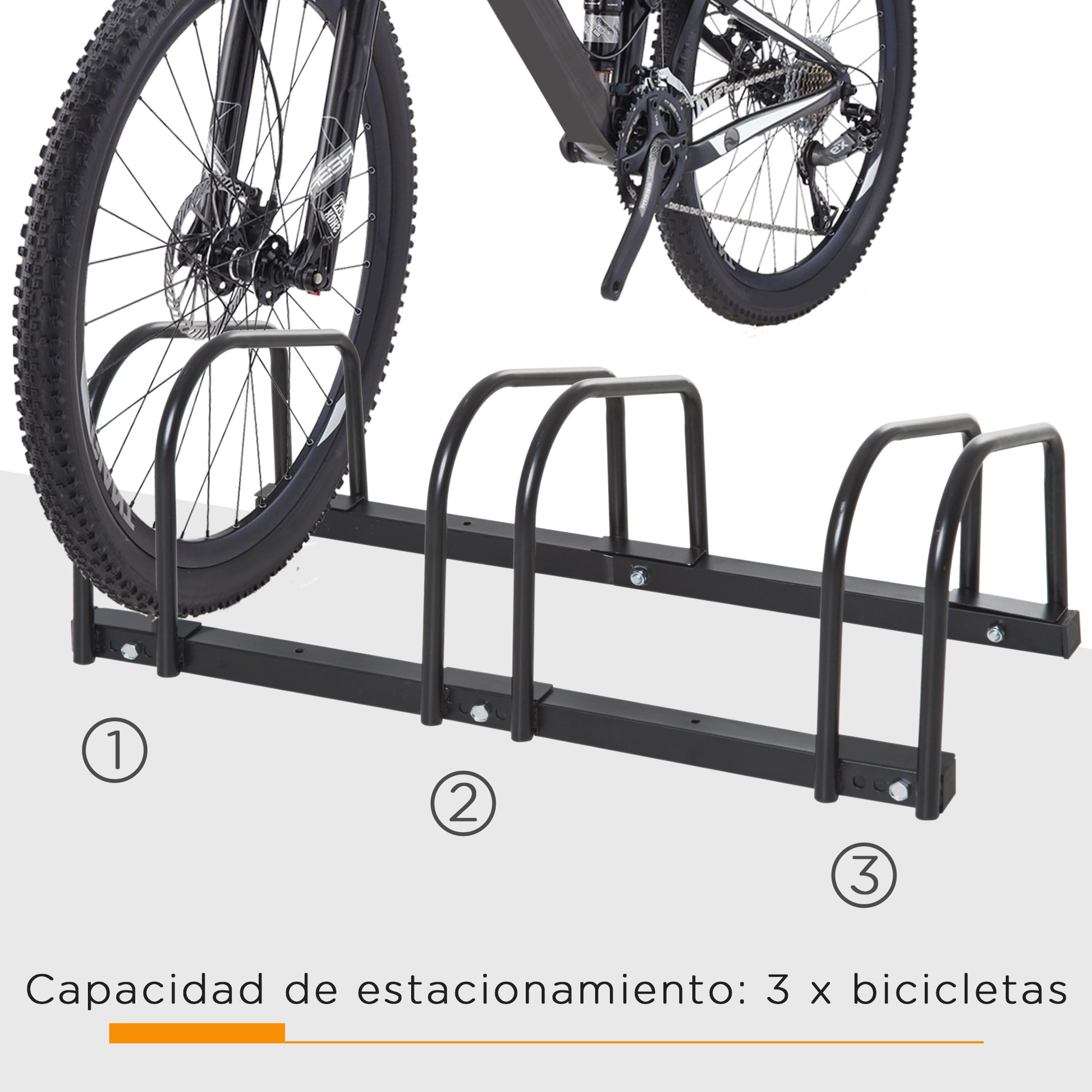 Bike Parking Rack Steel Stand for Parking Bikes on Ground or Wall Indoor and Outdoor Parking 76x33x27 cm Black