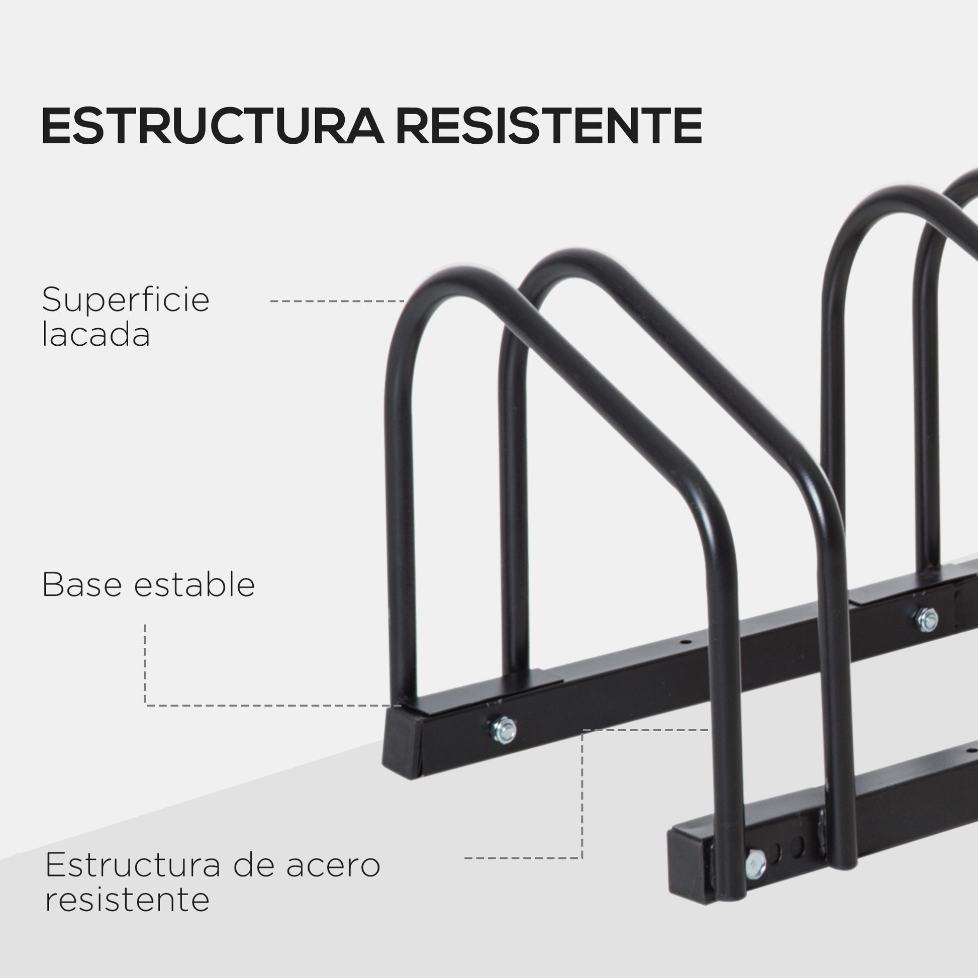 Bike Parking Rack Steel Stand for Parking Bikes on Ground or Wall Indoor and Outdoor Parking 76x33x27 cm Black