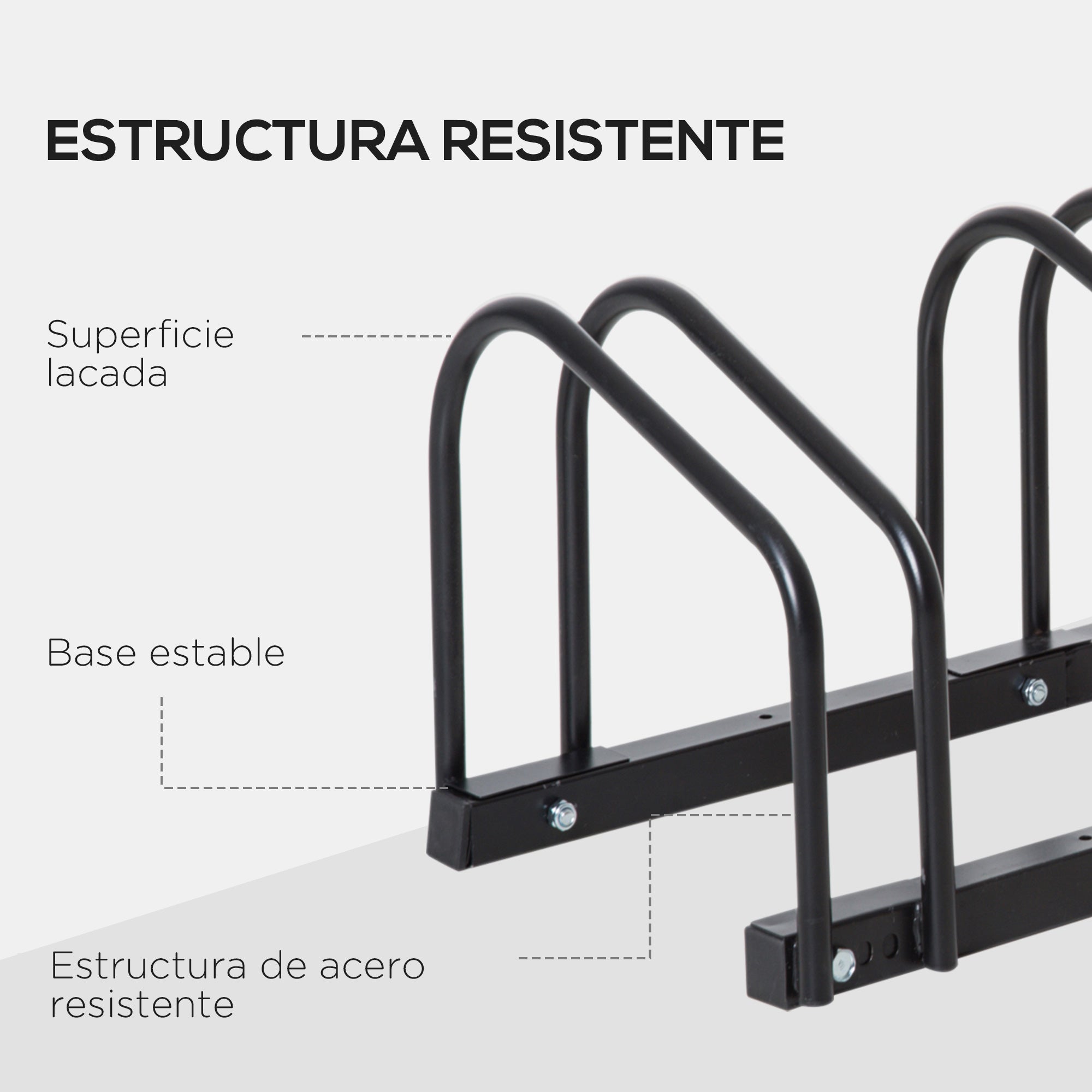 Bike Parking Rack Steel Stand for Parking Bikes on Ground or Wall Indoor and Outdoor Parking 76x33x27 cm Black