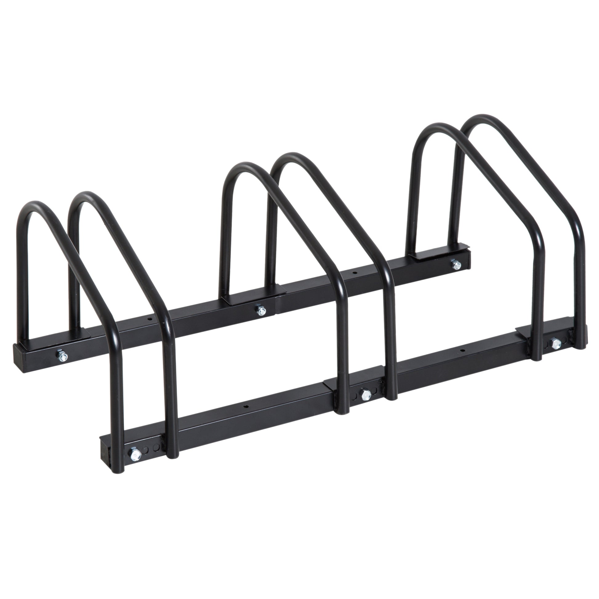 Bike Parking Rack Steel Stand for Parking Bikes on Ground or Wall Indoor and Outdoor Parking 76x33x27 cm Black
