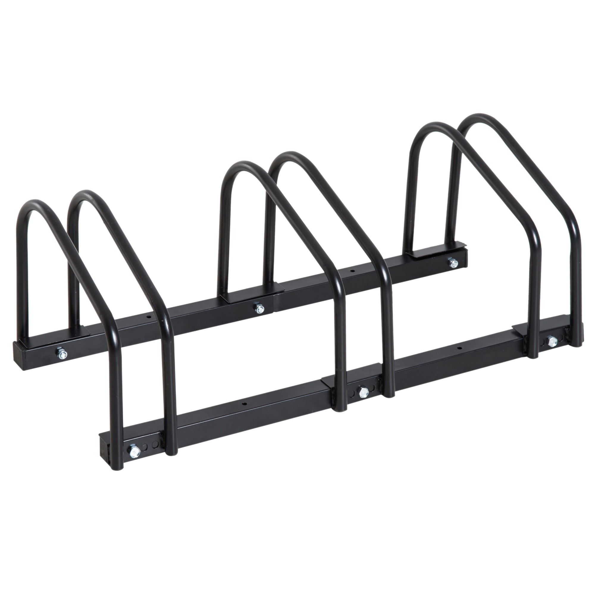 Bike Parking Rack Steel Stand for Parking Bikes on Ground or Wall Indoor and Outdoor Parking 76x33x27 cm Black