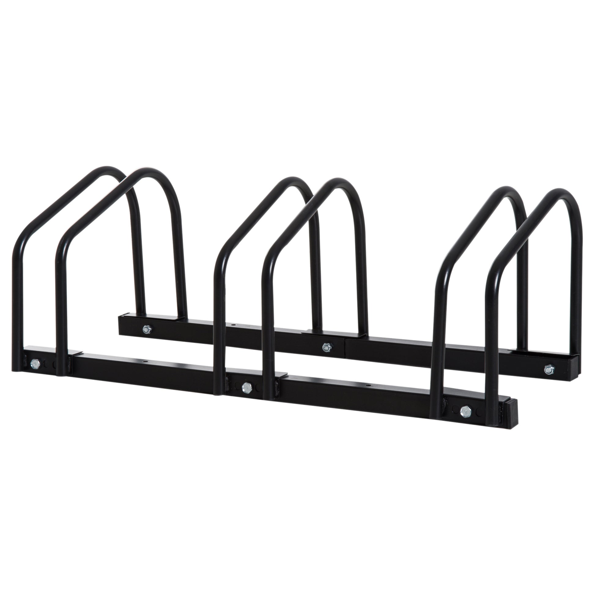 Bike Parking Rack Steel Stand for Parking Bikes on Ground or Wall Indoor and Outdoor Parking 76x33x27 cm Black