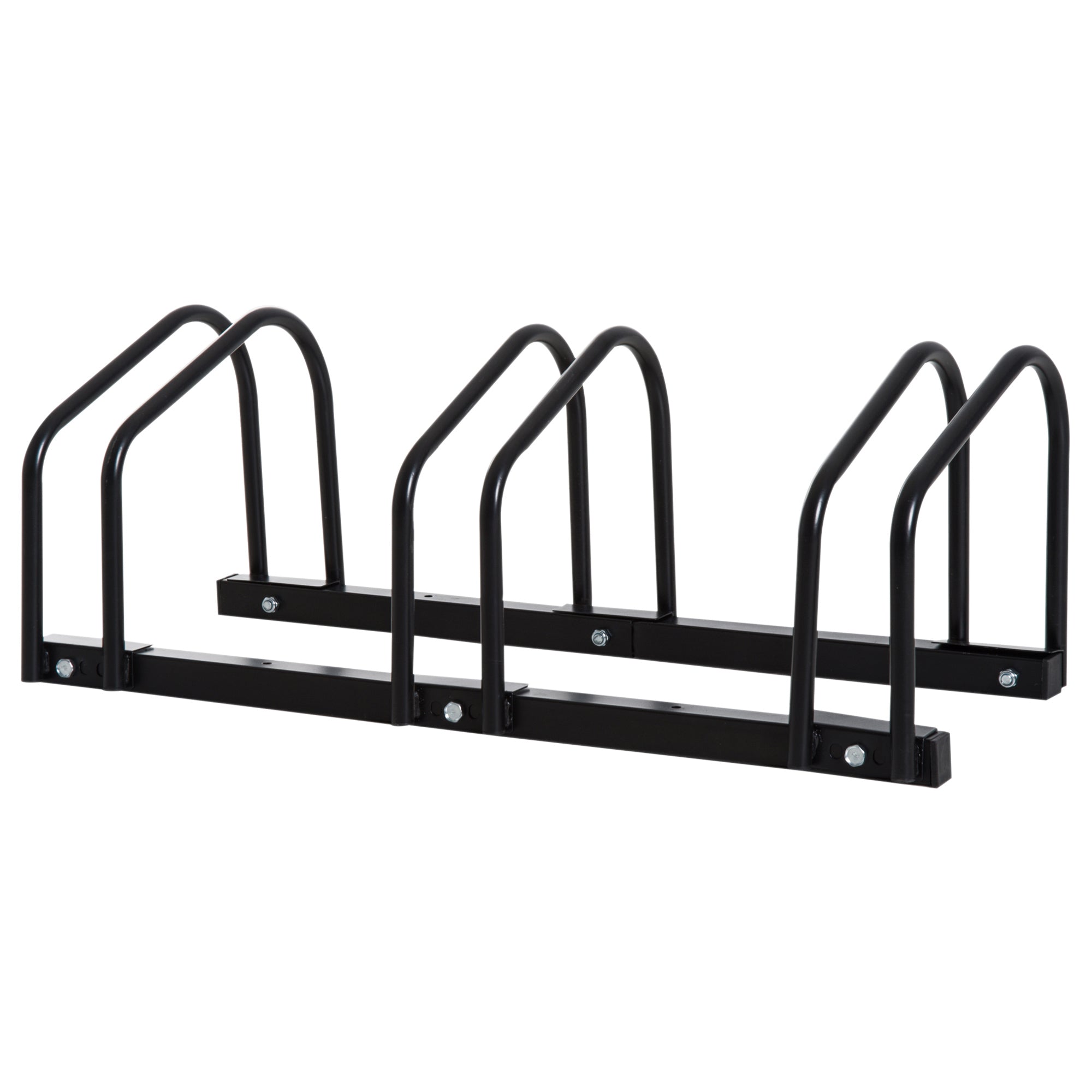 Bike Parking Rack Steel Stand for Parking Bikes on Ground or Wall Indoor and Outdoor Parking 76x33x27 cm Black