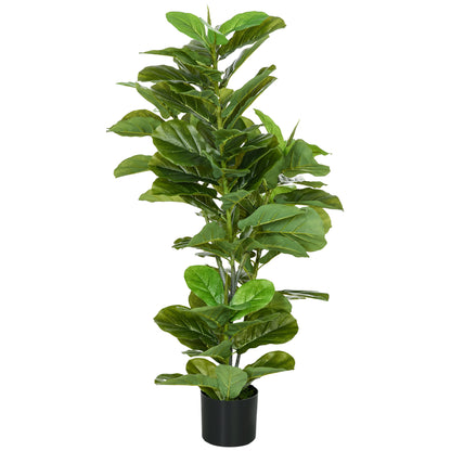 Decorative Artificial Plant 110x15 cm Artificial Ficus Tree with 90 Leaves and Pot for Interior Decoration for Living Room Office Green