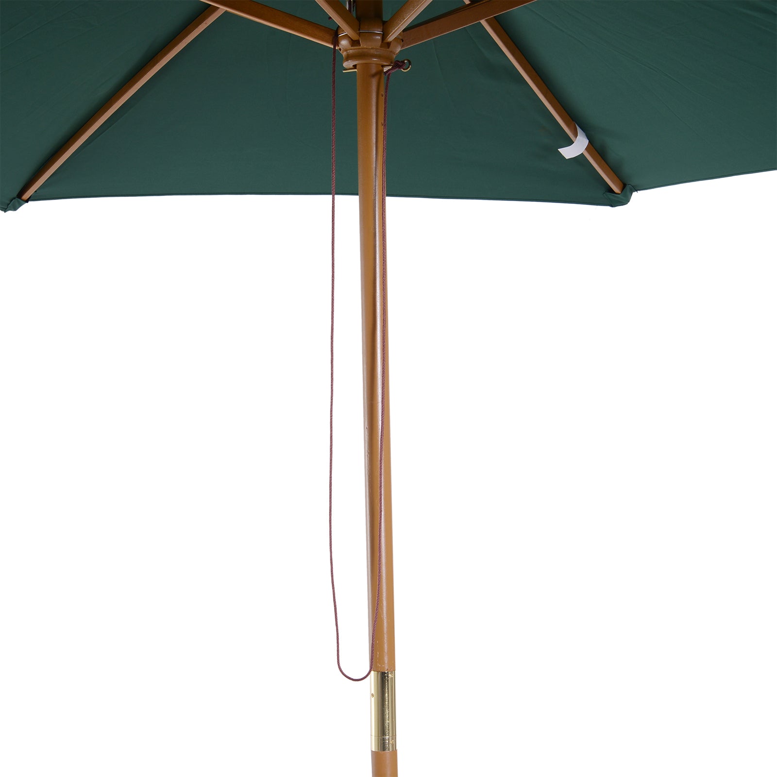 Garden Umbrella Ø250x230 cm Terrace Parasol with 6 Detachable Post Anti-UV Waterproof and Wooden Frame for Beach Patio Green