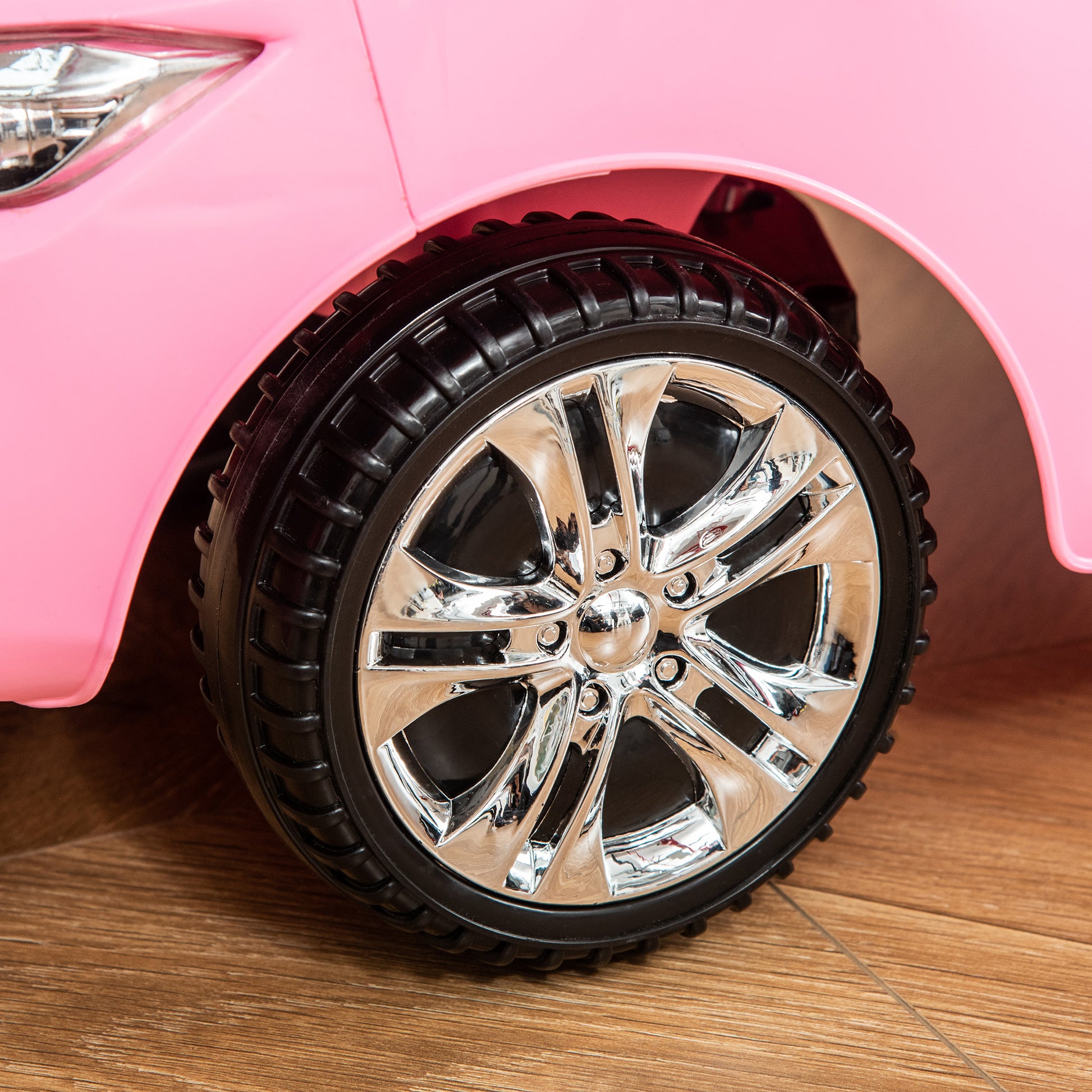 Ride-On Car for Kids 18-36 Months Walker Ride-On with Headlights Music Horn Steering Wheel Storage Space and Push Handle 63.5x28x36 cm Pink