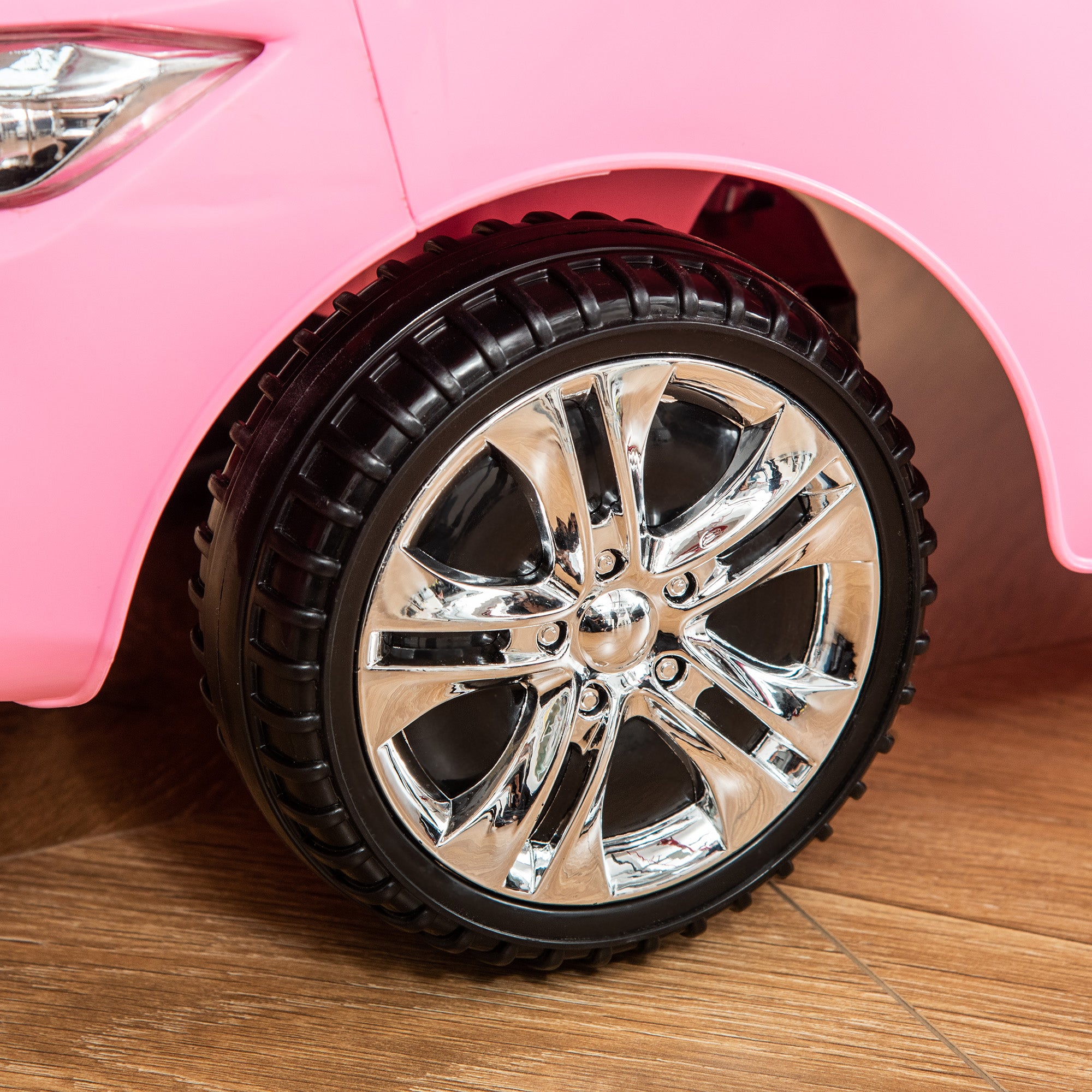 Ride-On Car for Kids 18-36 Months Walker Ride-On with Headlights Music Horn Steering Wheel Storage Space and Push Handle 63.5x28x36 cm Pink