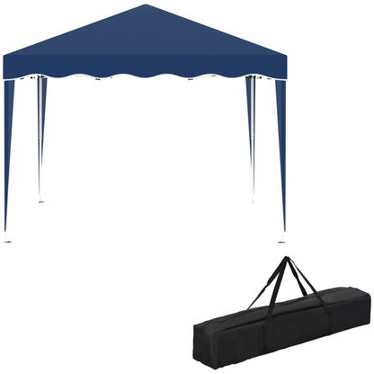 Folding Pavilion Pavilion 3 x 3 m Garden Pavilion Foldable Party Tent Adjustable Height Gazebo with Carrying Bag UV Protection Steel Oxford Blue