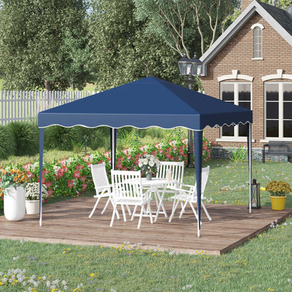 Folding Pavilion Pavilion 3 x 3 m Garden Pavilion Foldable Party Tent Adjustable Height Gazebo with Carrying Bag UV Protection Steel Oxford Blue