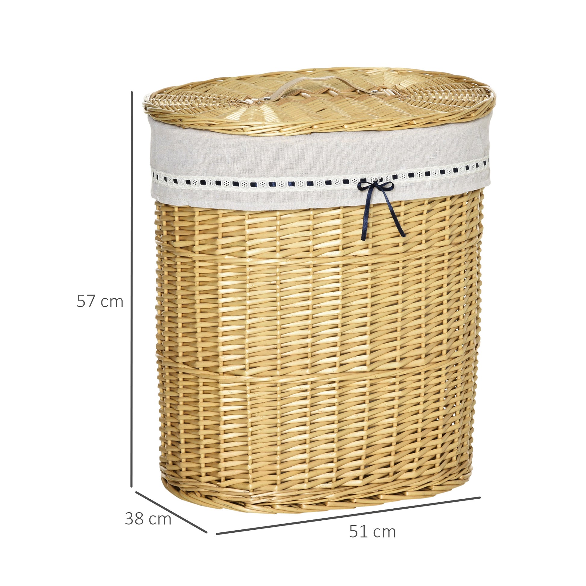 Willow Laundry Basket with Lid Laundry Collector with Handle, Removable Laundry Bag, Laundry Baskets Laundry Box for Bathroom Laundry Room Bedroom Natural