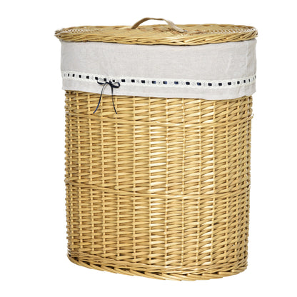 Willow Laundry Basket with Lid Laundry Collector with Handle, Removable Laundry Bag, Laundry Baskets Laundry Box for Bathroom Laundry Room Bedroom Natural