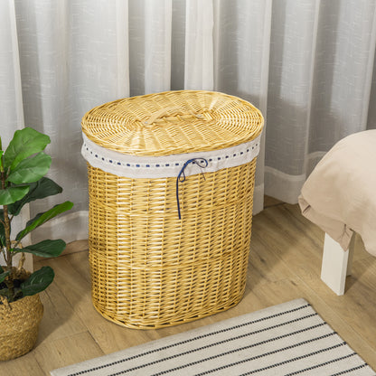 Willow Laundry Basket with Lid Laundry Collector with Handle, Removable Laundry Bag, Laundry Baskets Laundry Box for Bathroom Laundry Room Bedroom Natural