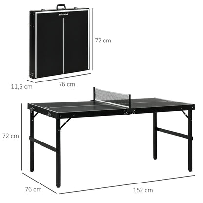 SPORTNOW Mini Folding Table Tennis Table Tennis Table Indoor Game for Home Aluminum Black