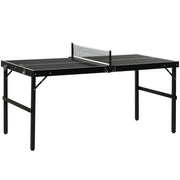 SPORTNOW Mini Folding Table Tennis Table Tennis Table Indoor Game for Home Aluminum Black
