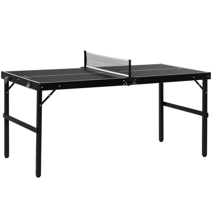 SPORTNOW Mini Folding Table Tennis Table Tennis Table Indoor Game for Home Aluminum Black