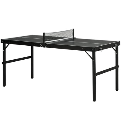 SPORTNOW Mini Folding Table Tennis Table Tennis Table Indoor Game for Home Aluminum Black