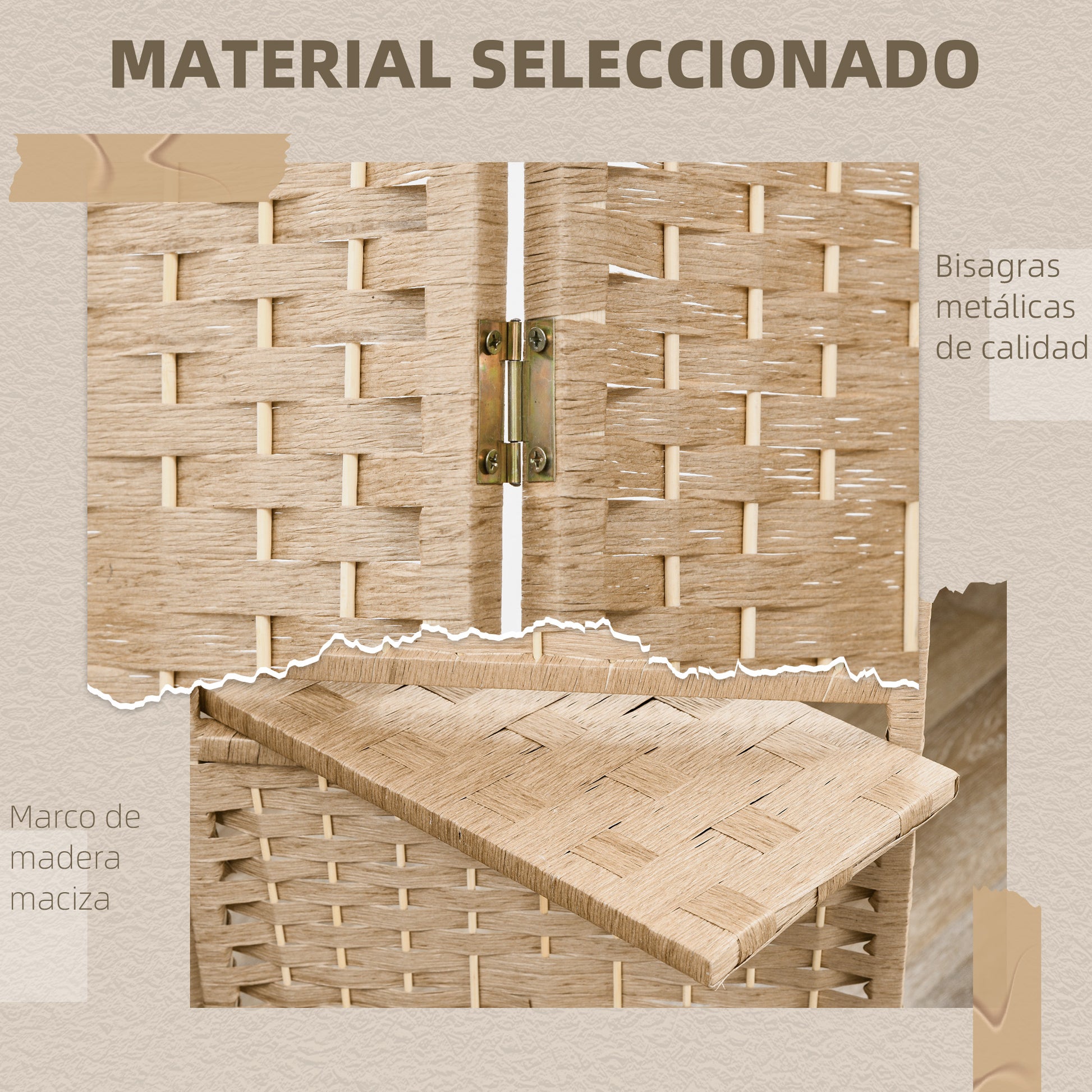 4-Panel Room Divider 63x67 inches with 2 Display Shelves Privacy Screen Folding Partition for Office Bedroom Natural