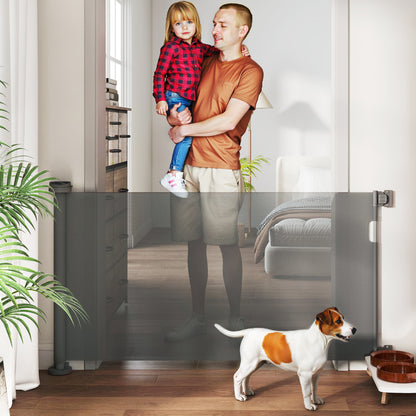 Retractable Stair Gate 0-136cm 87cm High Door Safety Gate Stair Barrier Retractable Gate Safety Gate for Pets Door Gate Protection Gate Suitable for Stairs Doors Indoor & Outdoor