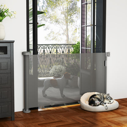 Retractable Stair Gate 0-136cm 87cm High Door Safety Gate Stair Barrier Retractable Gate Safety Gate for Pets Door Gate Protection Gate Suitable for Stairs Doors Indoor & Outdoor