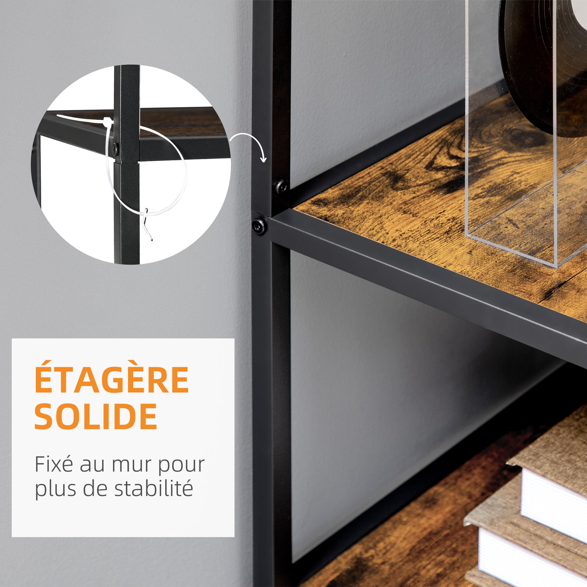 Industrial Style 7-Tier Steel Frame Storage Bookcase for Living Room Bedroom Kitchen - 83 x 34 x 180 cm