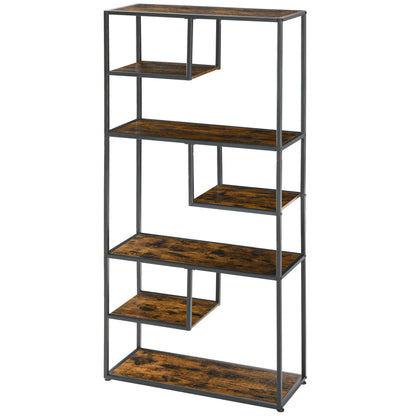 Industrial Style 7-Tier Steel Frame Storage Bookcase for Living Room Bedroom Kitchen - 83 x 34 x 180 cm