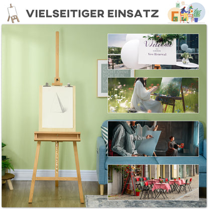 Easel Stand Easel Folding Studio Easel Height Adjustable Canvas Stand with Holder for Canvases, Art Painting, Wood, up to 120 cm Height