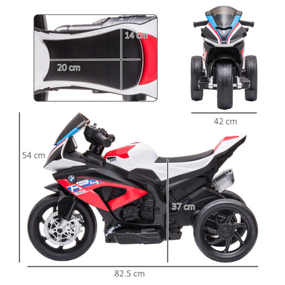 Kids Electric Motorcycle Children's Motorbike 6V Electric Vehicle Electric Tricycle Kids Vehicle with 3 Music Modes 2.5km/h Kids Motorcycle for Children aged 18 months PP Metal Red 82.5 x 42 x 54 cm