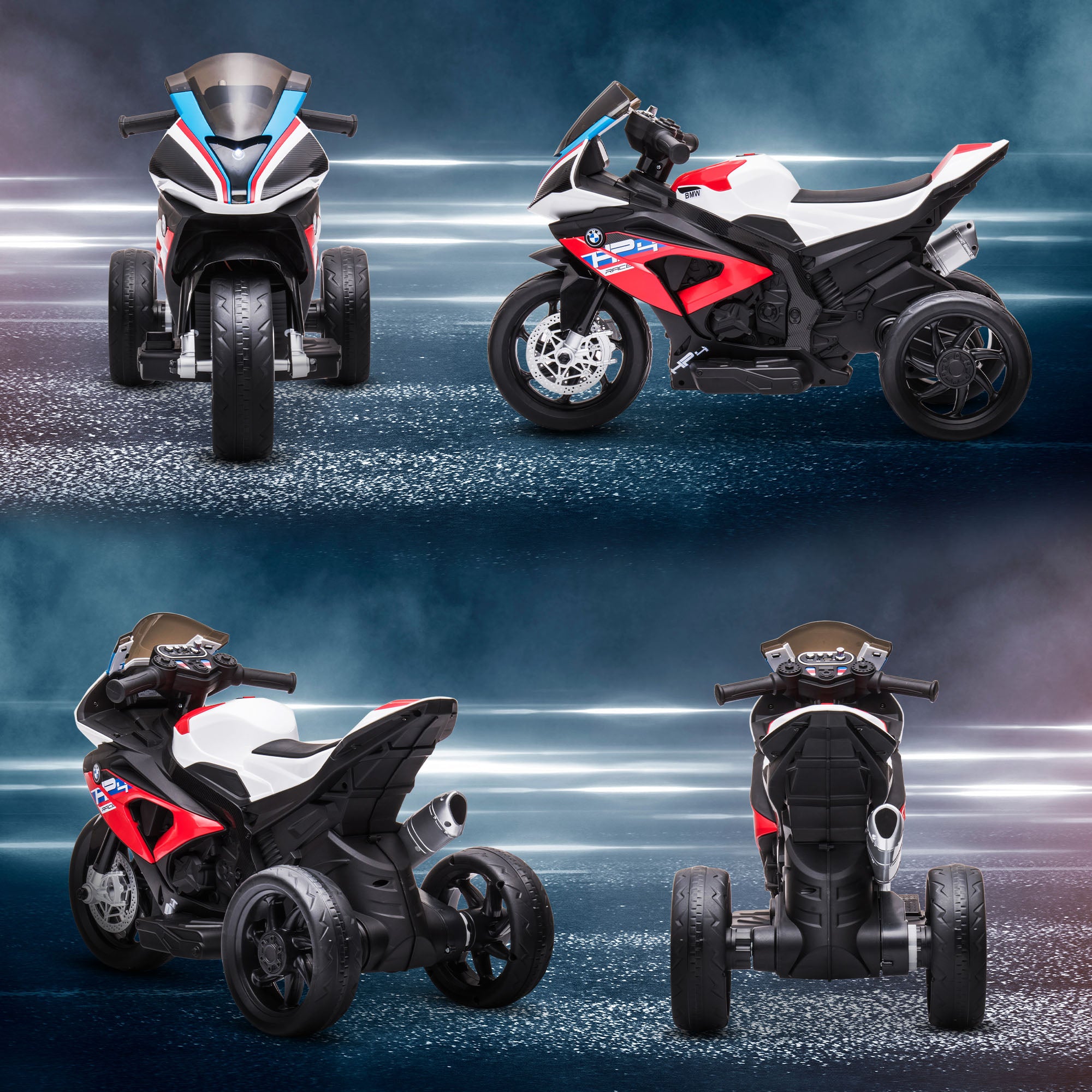Kids Electric Motorcycle Children's Motorbike 6V Electric Vehicle Electric Tricycle Kids Vehicle with 3 Music Modes 2.5km/h Kids Motorcycle for Children aged 18 months PP Metal Red 82.5 x 42 x 54 cm