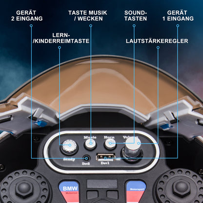 Kids Electric Motorcycle Children's Motorbike 6V Electric Vehicle Electric Tricycle Kids Vehicle with 3 Music Modes 2.5km/h Kids Motorcycle for Children aged 18 months PP Metal Red 82.5 x 42 x 54 cm