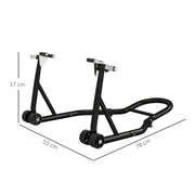 Rear Wheel Motorcycle Stand Wheel Stand Rear Motorcycle Lift with U + L Swingarm Spool, Black