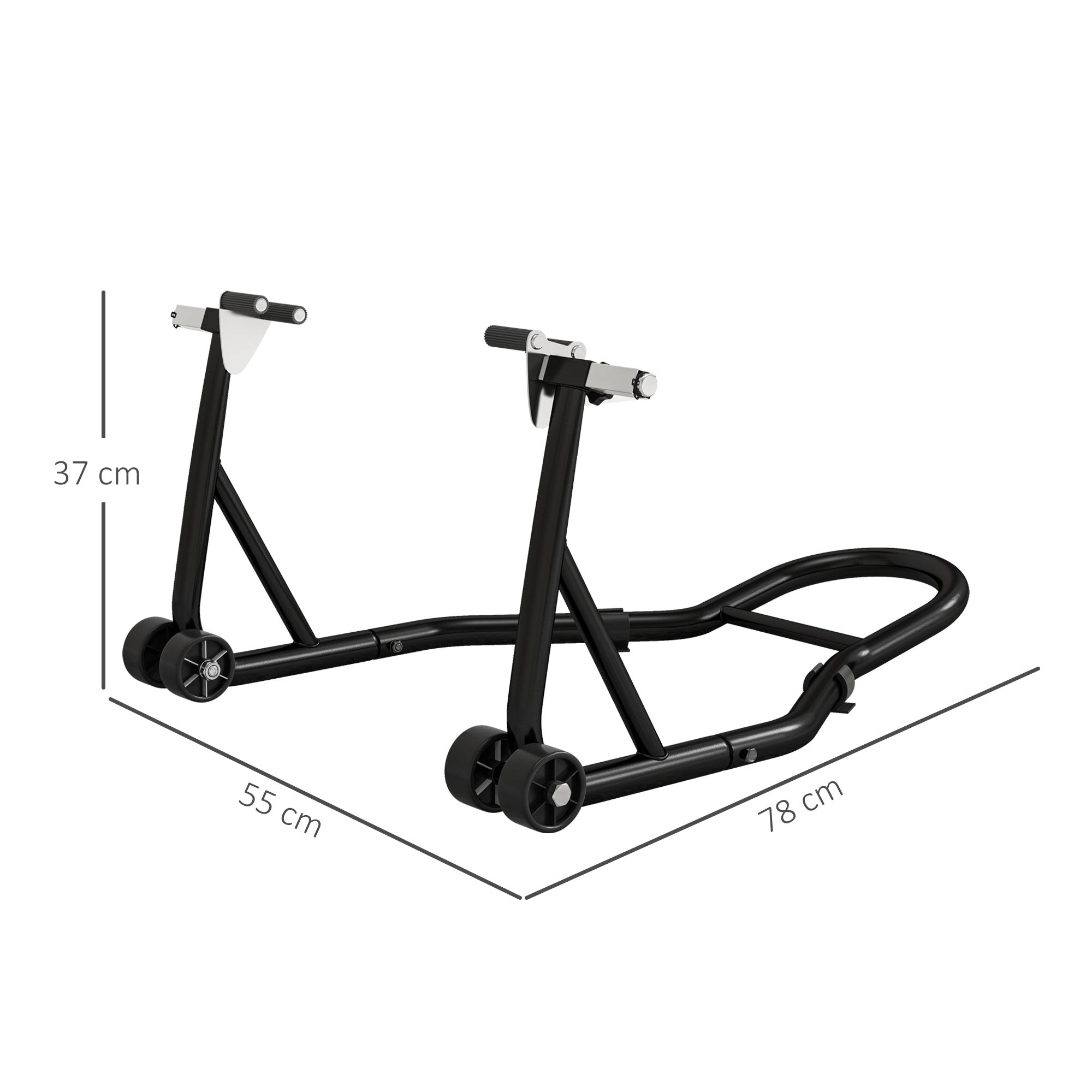 Rear Wheel Motorcycle Stand Wheel Stand Rear Motorcycle Lift with U + L Swingarm Spool, Black