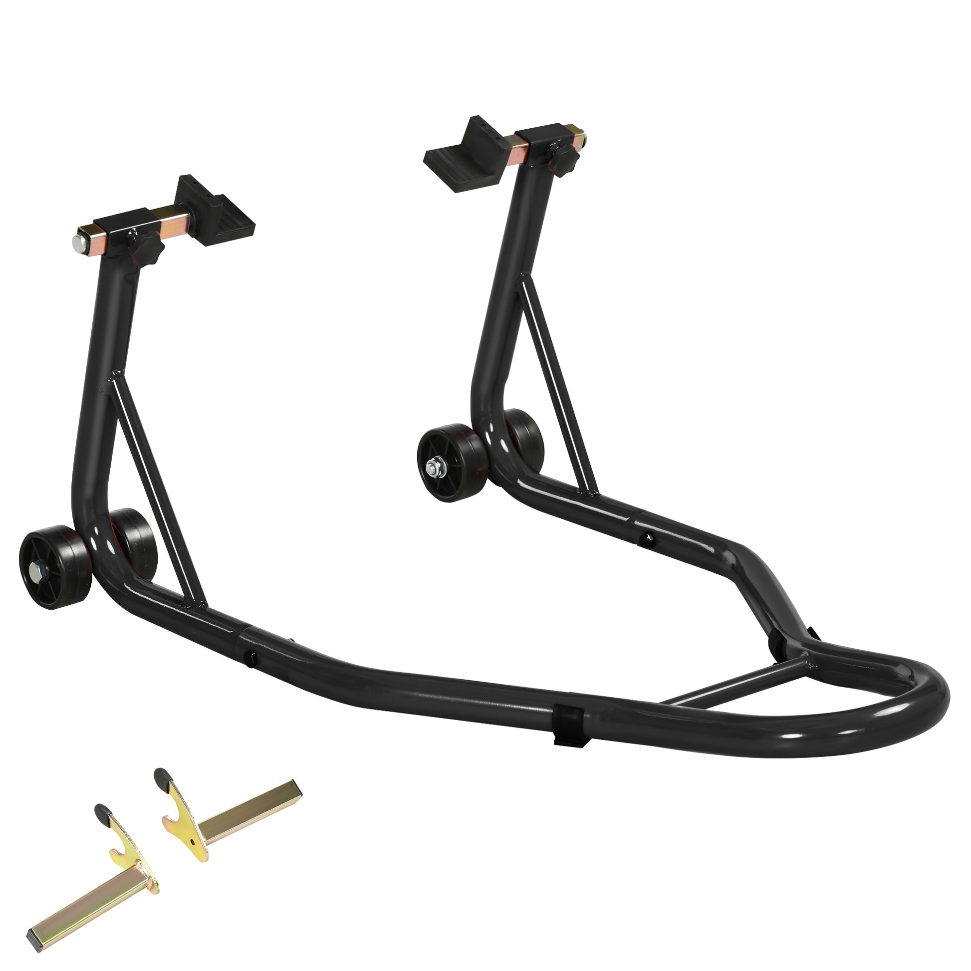 Rear Wheel Motorcycle Stand Wheel Stand Rear Motorcycle Lift with U + L Swingarm Spool, Black