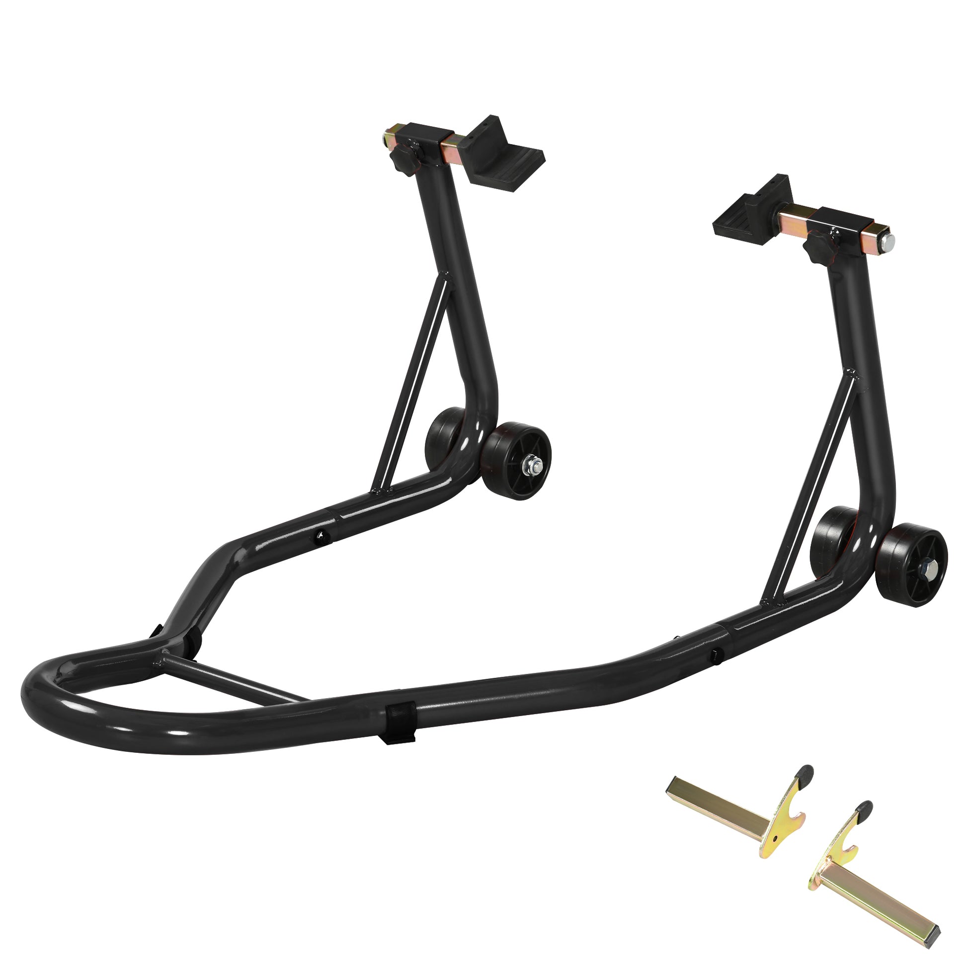 Rear Wheel Motorcycle Stand Wheel Stand Rear Motorcycle Lift with U + L Swingarm Spool, Black