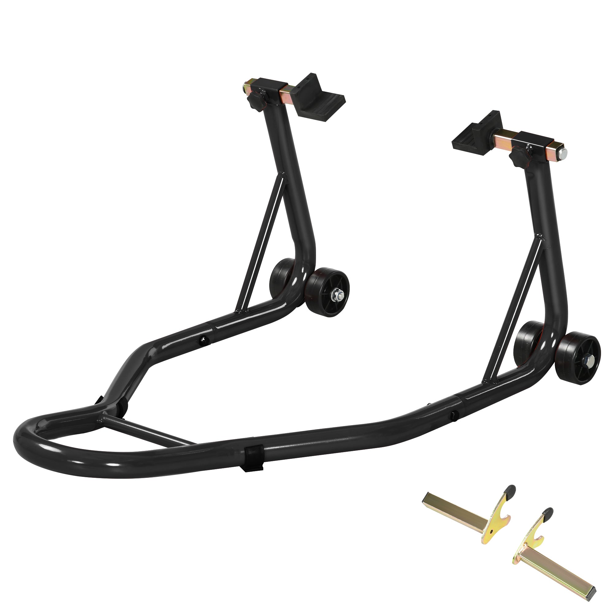 Rear Wheel Motorcycle Stand Wheel Stand Rear Motorcycle Lift with U + L Swingarm Spool, Black
