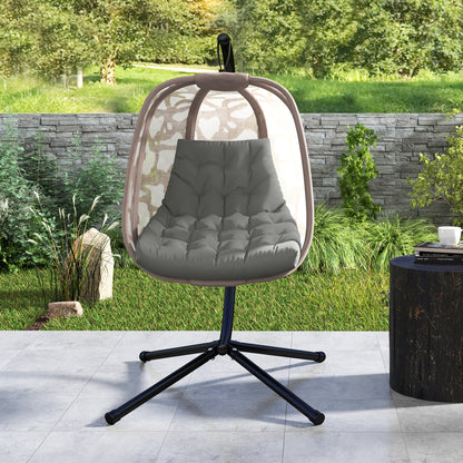 Seat Cushion, 120x100 cm Chair Cushion with Backrest, 8cm Thick Cushion, Water-Resistant Seat Pad for Rocking Chairs and Hanging Baskets, Grey