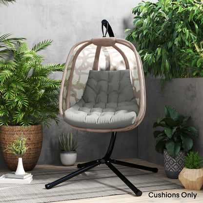 Seat Cushion, 120x100 cm Chair Cushion with Backrest, 8cm Thick Cushion, Water-Resistant Seat Pad for Rocking Chairs and Hanging Baskets, Grey