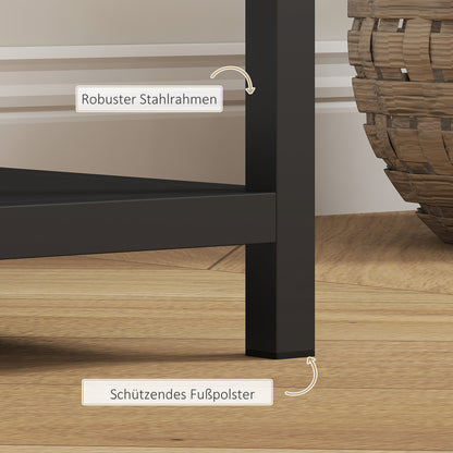 Console Table Hallway Table with 4 Shelves, Side Table with Steel Frame, Metal Shelf for Small Space, Entryway, Hallway, Living Room, 110 x 30 x 75 cm Black