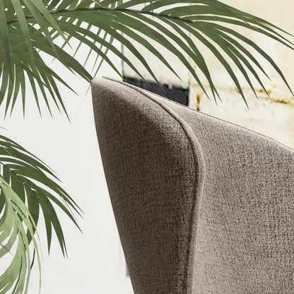 Set of 2 Dining Chairs, Kitchen Chair, Linen-Look Fabric Upholstered Seat, Stable Steel Legs, Office Chair, Modern Design, Light Brown