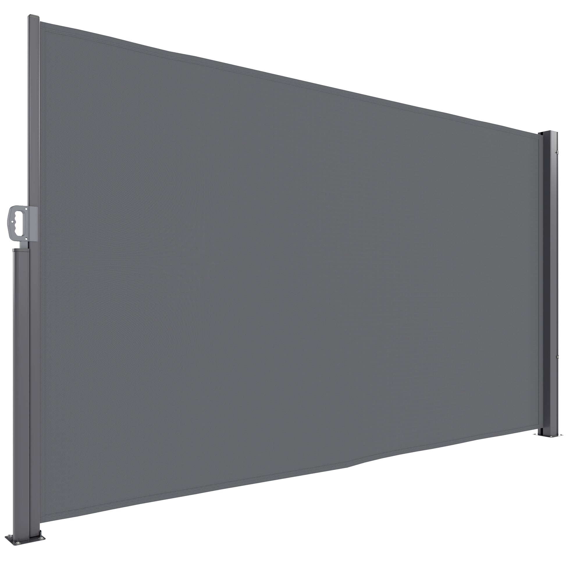Retractable Side Awning Privacy Screen with Wall Mount - Coated Side Wall Awning Wind Protection 300x180cm Awning for Balcony Terrace Garden Dark Gray