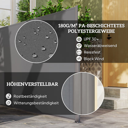 Retractable Side Awning Privacy Screen with Wall Mount - Coated Side Wall Awning Wind Protection 300x180cm Awning for Balcony Terrace Garden Dark Gray