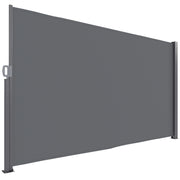 Retractable Side Awning Privacy Screen with Wall Mount - Coated Side Wall Awning Wind Protection 300x180cm Awning for Balcony Terrace Garden Dark Gray